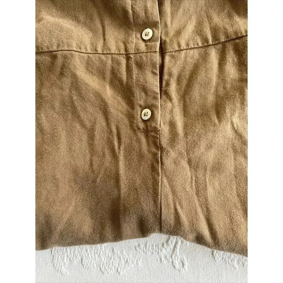 Rylee & Cru Tencel Linen Blend Utility Jumpsuit Brown Romper Pockets Size M - Picture 13 of 14